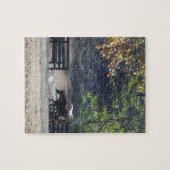 ブラウンホース歩くスルーフェンス ジグソーパズル (横)