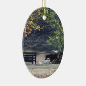 ブラウンホース歩くスルーフェンス セラミックオーナメント (右)