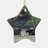 ブラウンホース歩くスルーフェンス セラミックオーナメント (右)