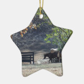 ブラウンホース歩くスルーフェンス セラミックオーナメント (左)