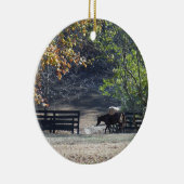 ブラウンホース歩くスルーフェンス セラミックオーナメント (右)