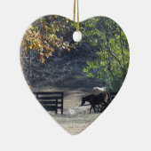 ブラウンホース歩くスルーフェンス セラミックオーナメント (右)