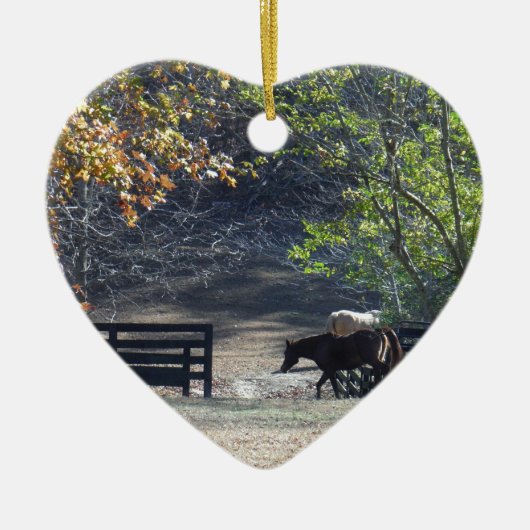 ブラウンホース歩くスルーフェンス セラミックオーナメント (正面)