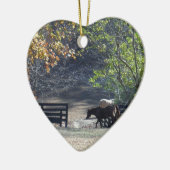 ブラウンホース歩くスルーフェンス セラミックオーナメント (左)