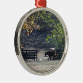 ブラウンホース歩くスルーフェンス メタルオーナメント (右)