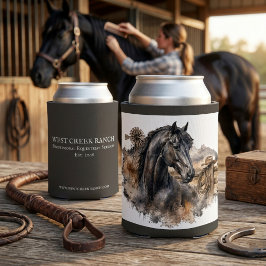 ブラウンホース牧場 ウエスタン 馬 男性向けギフト 缶クーラー