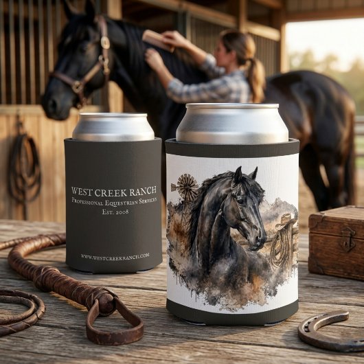 ブラウンホース牧場 ウエスタン 馬 男性向けギフト 缶クーラー