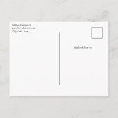 ブラウンホース頭ポートレートの水色誕生日 インビテーションポストカード (裏面)