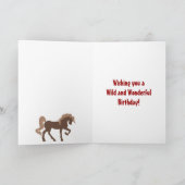 ブラウンホース&カウボーイハットウェスタン誕生日 カード (内部)