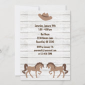 ブラウンホース&カウボーイハットウェスタン誕生日 招待状 (裏面)