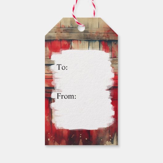 ブラウンホース、弓とバーンズのクリスマス素朴 ギフトタグ (裏面)