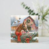 ブラウンホース、弓とバーンズのクリスマス素朴 シーズンカード (スタンド正面)