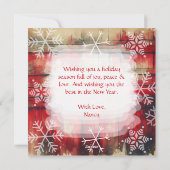 ブラウンホース、弓とバーンズのクリスマス素朴 シーズンカード (裏面)