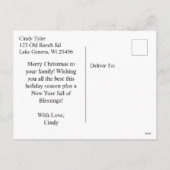 ブラウンホース、弓とバーンズのクリスマス素朴 シーズンポストカード (裏面)