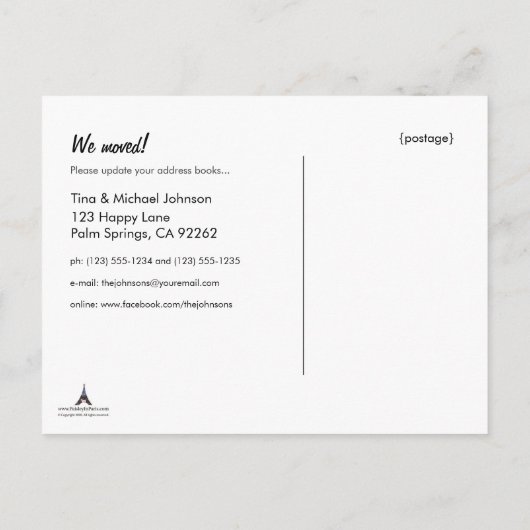 ブラウンホームスイートホーム/私たちは移動はがき 案内ポストカード (裏面)