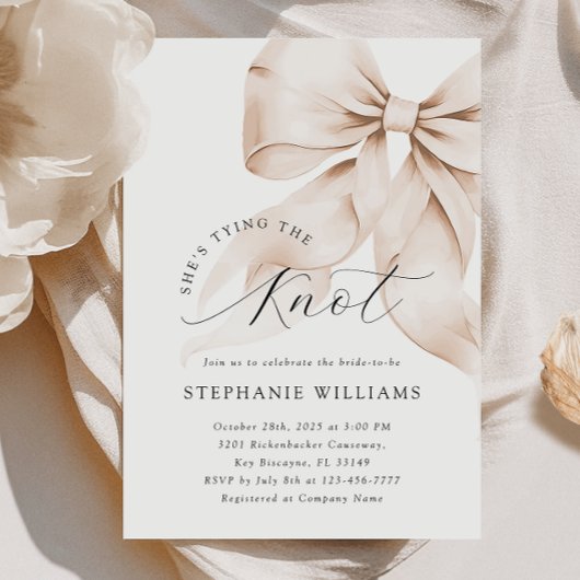 ブラウンボウブライダルシャワー招待 招待状