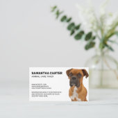 ブラウンボクサーの犬が座る 名刺 (スタンド正面)