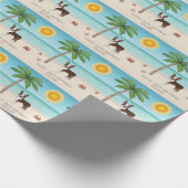 ブラウンボストンテリアアットザトロピカルサマービーチ ラッピングペーパー (角)