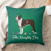 ブラウンボストンテリアフェリズドッグいけなデザイン クッション (ブランケット)