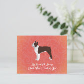 ブラウンボストンテリア私のハートはいつもスマイル ポストカード (スタンド正面)