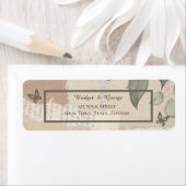 ブラウンボホシックヴィンテージ結婚グリーンリーの住所 ラベル (インサイチュ)