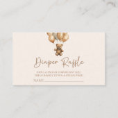 ブラウンボホテディベア赤ちゃんシャワーおむつラッフル エンクロージャーカード (正面)