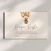 ブラウンボホテディベア赤ちゃんシャワーおむつラッフル エンクロージャーカード