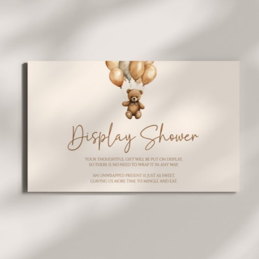 ブラウンボホテディベア赤ちゃんシャワー表示シャワー エンクロージャーカード