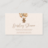 ブラウンボホテディベア赤ちゃんシャワー表示シャワー エンクロージャーカード (正面)