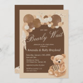 ブラウンボホパンパスグラステディベア 招待状 (正面/裏面)