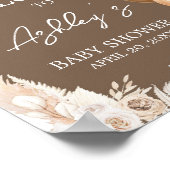 ブラウンボホベアバルーン赤ちゃんシャワーへようこそ ポスター (角)