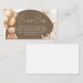 ブラウンボホベアバルーン赤ちゃんシャワーベビー エンクロージャーカード (正面/裏面)