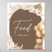 ブラウンボホベアバルーン赤ちゃんシャワー食品 ポスター (正面)