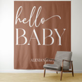 ブラウンボホボヘミアンハローベビーベビーシャワー タペストリー (インサイチュ)