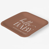 ブラウンボホボヘミアンハローベビーベビーシャワー ペーパープレート (傾斜あり)