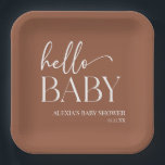 ブラウンボホボヘミアンハローベビーベビーシャワー ペーパープレート<br><div class="desc">これらはブラウンボホボヘミアンハローベビーベビーシャワー紙プレート!</div>