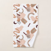 ブラウンボホ抽象芸術プリント バスタオルセット (ハンドタオル)