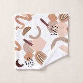 ブラウンボホ抽象芸術プリント バスタオルセット (ウォッシュタオル)