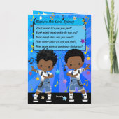 ブラウンボーイズヒップホップ単語検索ハッピーバースデー カード (裏面)