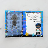 ブラウンボーイズヒップホップ単語検索ハッピーバースデー カード (内部)