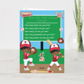 ブラウンボーイズ野球カラーリングページハッピーバースデー カード (裏面)