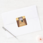 ブラウンボーリング誕生日パーティーステッカー スクエアシール (封筒)