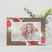 ブラウンポインセチアの花枠写真 シーズンカード (スタンド正面)