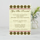 ブラウンポルカドット ファッション招待状 招待状 (スタンド正面)