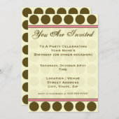 ブラウンポルカドット ファッション招待状 招待状 (正面/裏面)
