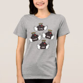 ブラウンポーズ赤いハートエンジェルウィングズ4ドッグズメモリアル トライブレンドＴシャツ (正面)