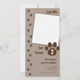 ブラウンポープリント誕生日招待状