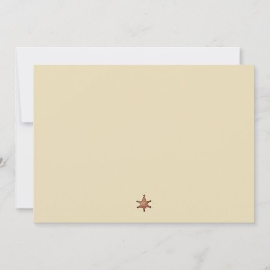 ブラウンマイファーストRodeo Cowboy写真1st誕生日 招待状 (裏面)