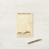 ブラウンマスのフライ釣りルアー ポストイット (デスク上)