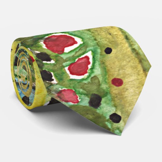 ブラウンマス皮フライ釣り釣りカラフル人 ネクタイ (ロール)